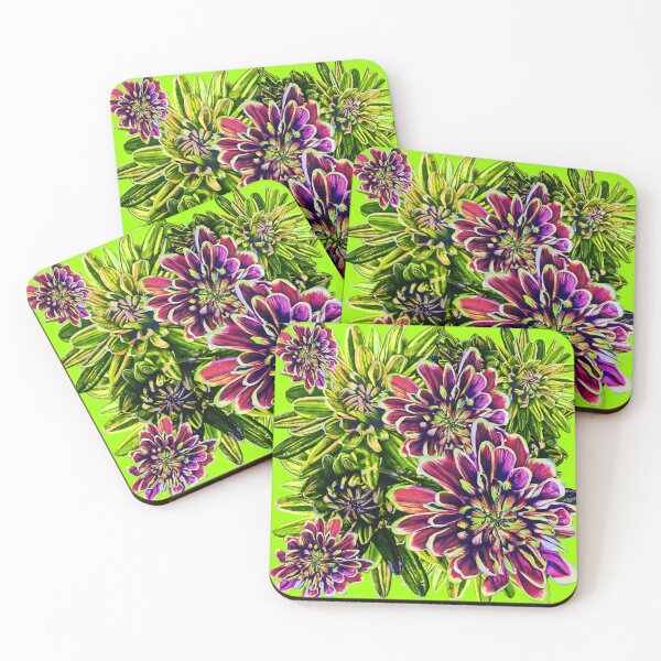 Item preview, Neon Green Chrysanthemums 4 designed and sold by nastiaart.