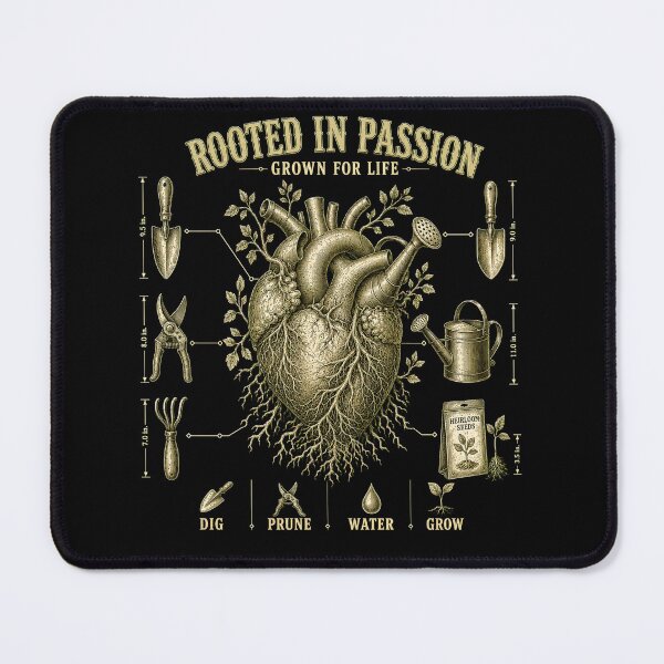 Item preview, Rooted in Passion Vintage Anatomical Gardener Heart designed and sold by OakIronStudio.