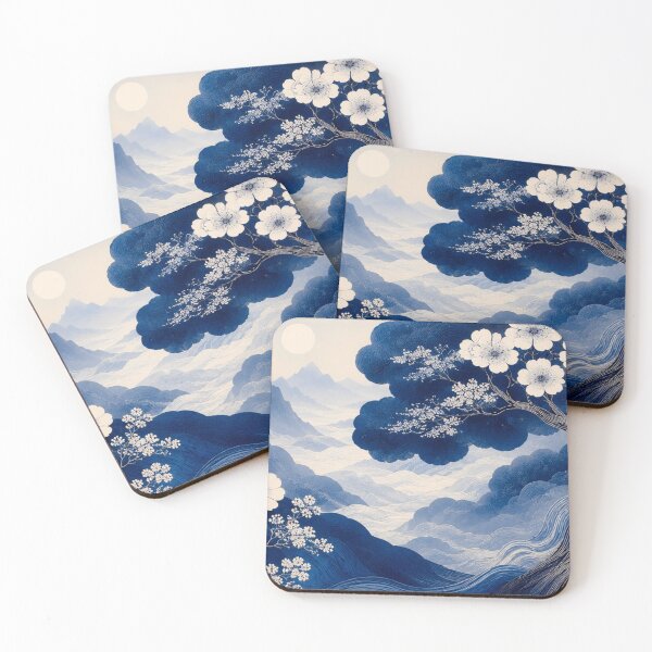 Item preview, Indigo Japanese Mountain-Scape 2 designed and sold by WeaveSphere.