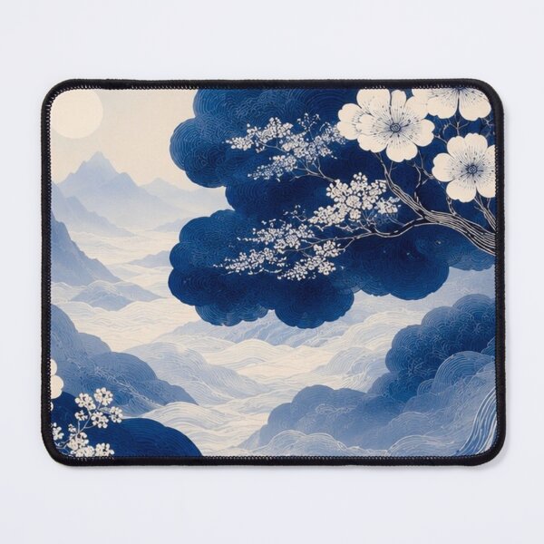 Item preview, Indigo Japanese Mountain-Scape 2 designed and sold by WeaveSphere.