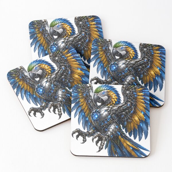 Item preview, Steel Macaw V5 – Majestic Mechanical Macaw | Futuristic Cyber Parrot Art designed and sold by SteelCoat Studio.