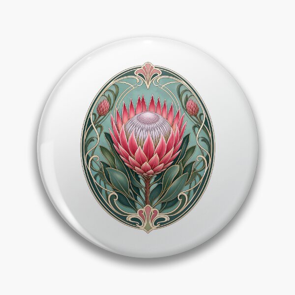 Item preview, Elegant Protea Flower Art Nouveau Botanical designed and sold by AntiqueImages.