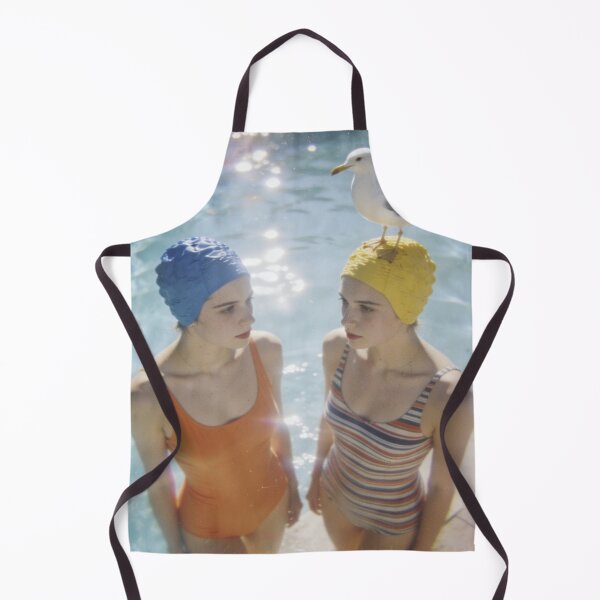 Item preview, Retro Swimming Pool Photography Vintage Swimwear Editorial Summer Fashion Coastal Vacation Aesthetic Seagull Portrait Nostalgic Beach Style Gift For Beach Lover designed and sold by Kzara Visual.
