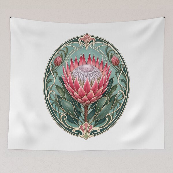 Item preview, Elegant Protea Flower Art Nouveau Botanical designed and sold by AntiqueImages.