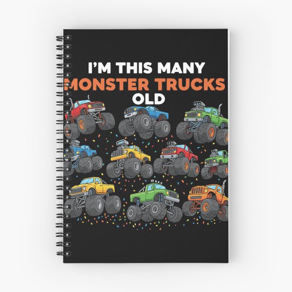 Item preview, I'm This Many Monster Trucks Old Birthday Age Kids designed and sold by PopStars1993.