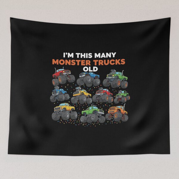 Item preview, I'm This Many Monster Trucks Old Birthday Age Kids designed and sold by PopStars1993.