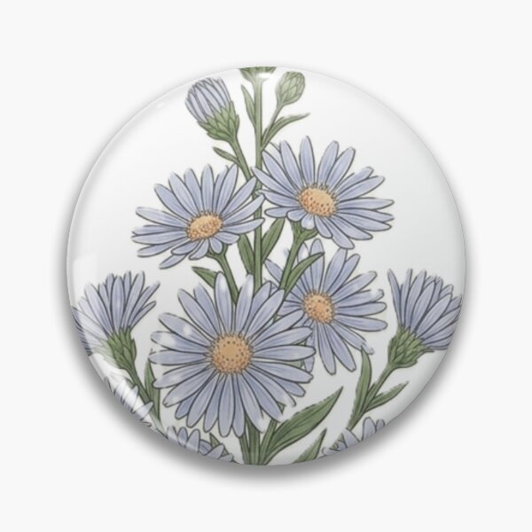 Item preview, September birth flower Aster Floral Wall Art | Vintage Botanical Print | Blue Daisy Floral | Cottagecore Home Decor designed and sold by Zaitmiprints.