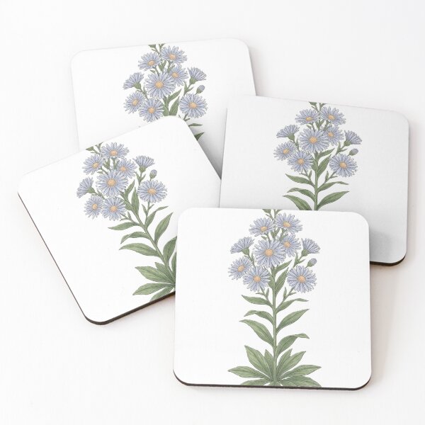 Item preview, September birth flower Aster Floral Wall Art | Vintage Botanical Print | Blue Daisy Floral | Cottagecore Home Decor designed and sold by Zaitmiprints.