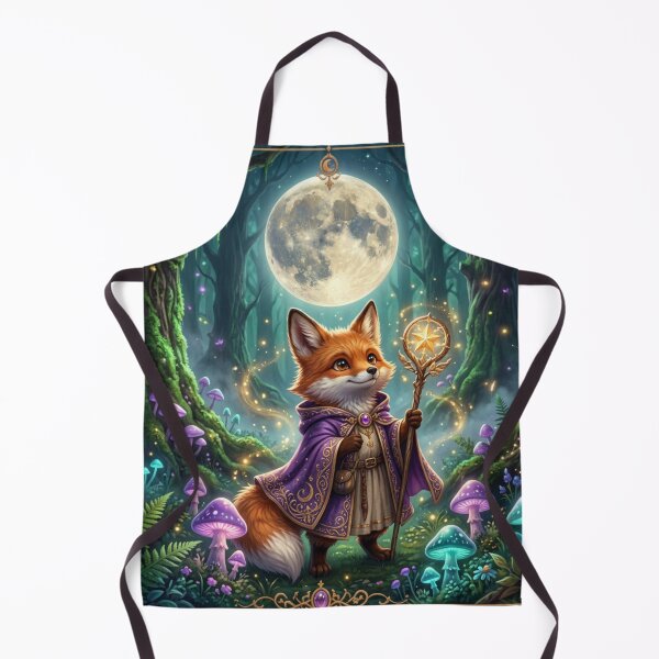 Item preview, Cute Fantasy Fox Wizard Under the Full Moon | Enchanted Forest Magical Animal Art designed and sold by DervoTeck2767.