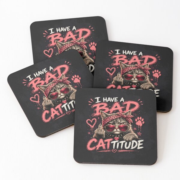 Item preview, I Have a Bad Cattitude (middle finger) designed and sold by Soundpups.