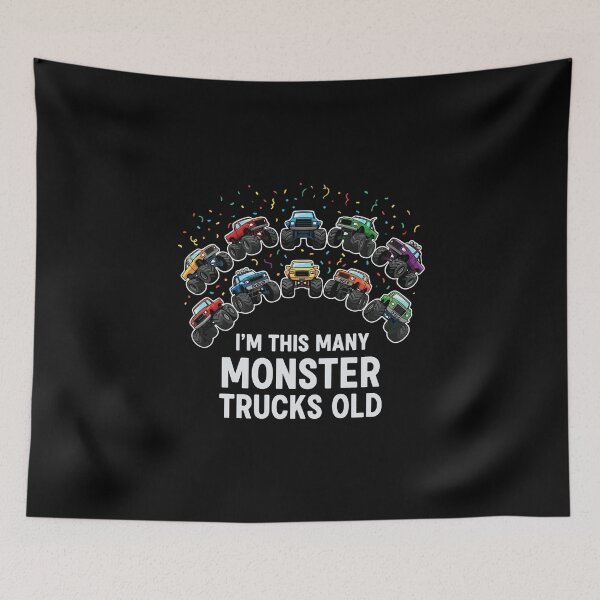 Item preview, I'm This Many Monster Trucks Old 10th Birthday Monster Truck Kids Boy designed and sold by PopStars1993.