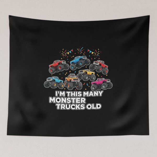 Item preview, I'm This Many Monster Trucks Old Seven Years Birthday Boy Kids designed and sold by PopStars1993.
