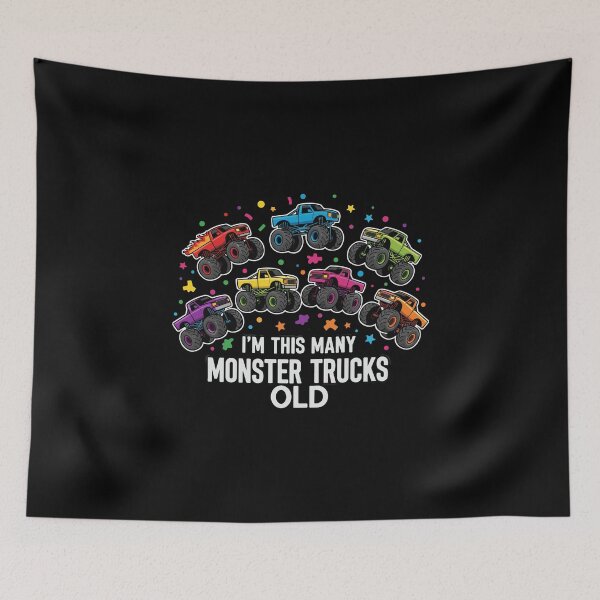 Item preview, I'm This Many Monster Trucks Old Seven Years Birthday Kid designed and sold by PopStars1993.