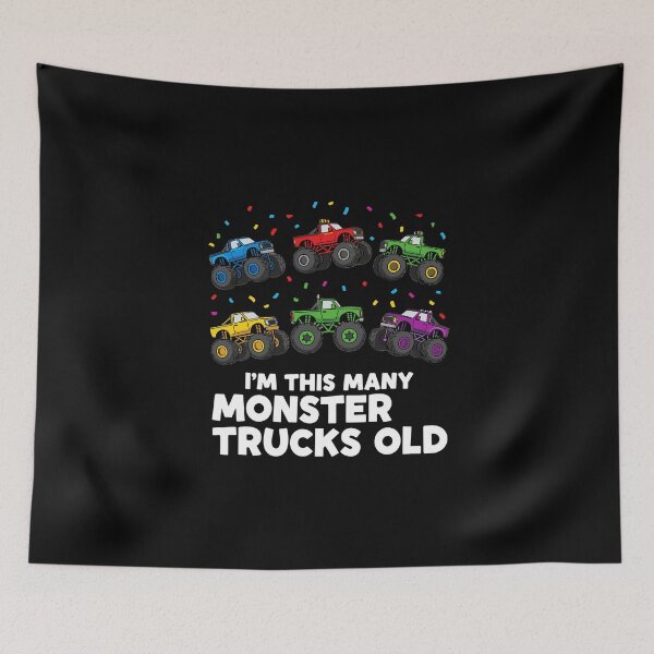 Item preview, I'm This Many Monster Trucks Old Six Year Boy Birthday designed and sold by PopStars1993.