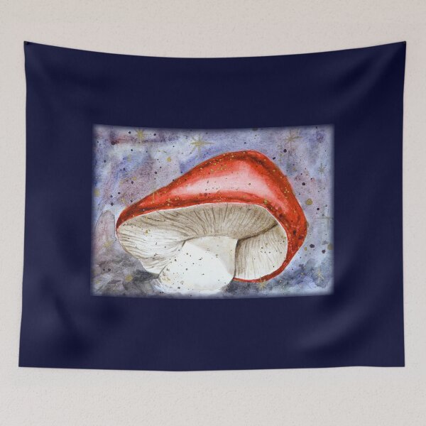 Item preview, Amanita Muscaria Under Starry Night Sky | Celestial Mushroom Watercolor designed and sold by simh.