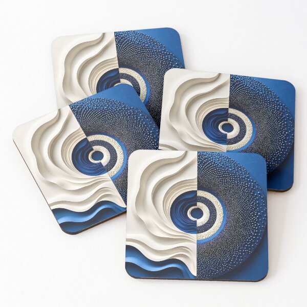 Item preview, Abstract Blue and White Composition designed and sold by Vicky Brago-Mitchell®.