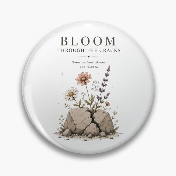 Item preview, Self Growth Botanical Art | Bloom Through the Cracks | Inspirational Floral Design designed and sold by Desvyn.