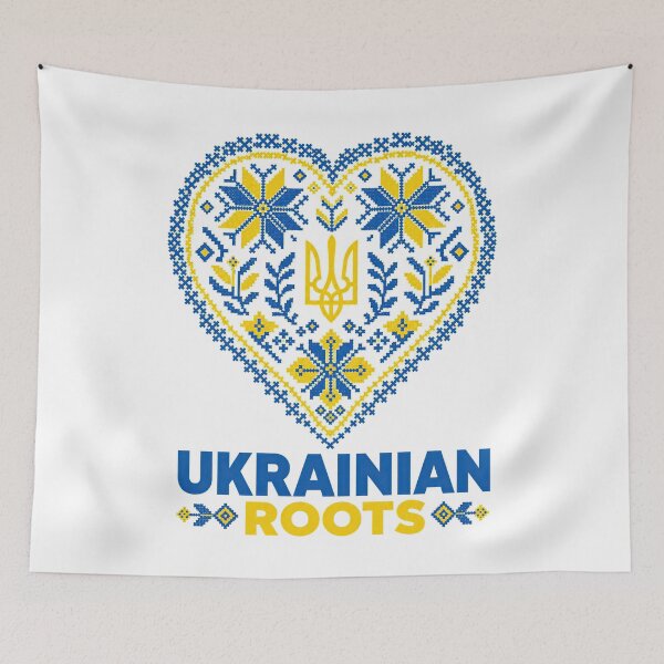 Item preview, Ukrainian Roots Heart Tryzub Embroidery designed and sold by ML-Media.