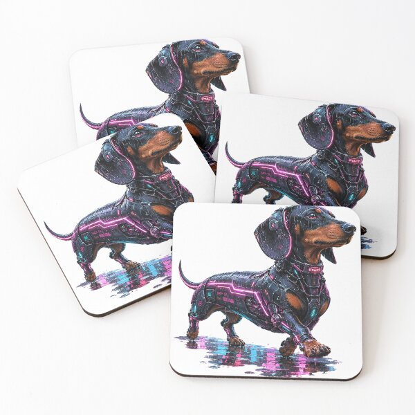 Item preview, Cyberpunk Dachshund Cyborg Sci-Fi Dog Art designed and sold by BartArtPhoto.