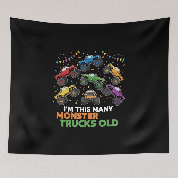 Item preview, I'm This Many Monster Trucks Old Seventh Birthday Seven Year Old Boy designed and sold by PopStars1993.