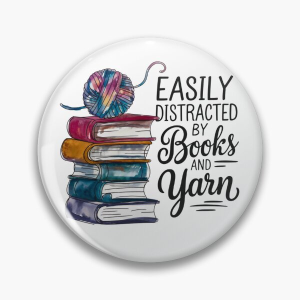 Item preview, Easily Distracted By Books And Yarn designed and sold by TheCatmeow2000.