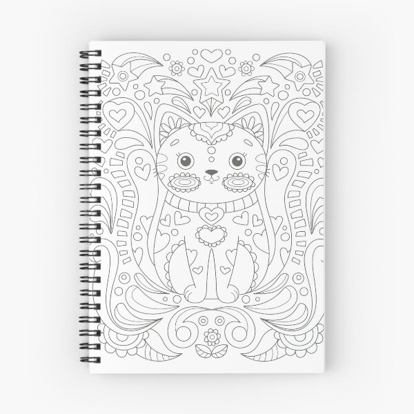 Item preview, Whimsical Cat Fabric Coloring Template designed and sold by Outlet Raloel.