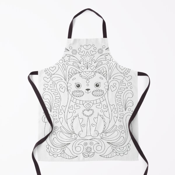 Item preview, Whimsical Cat Fabric Coloring Template designed and sold by Outlet Raloel.