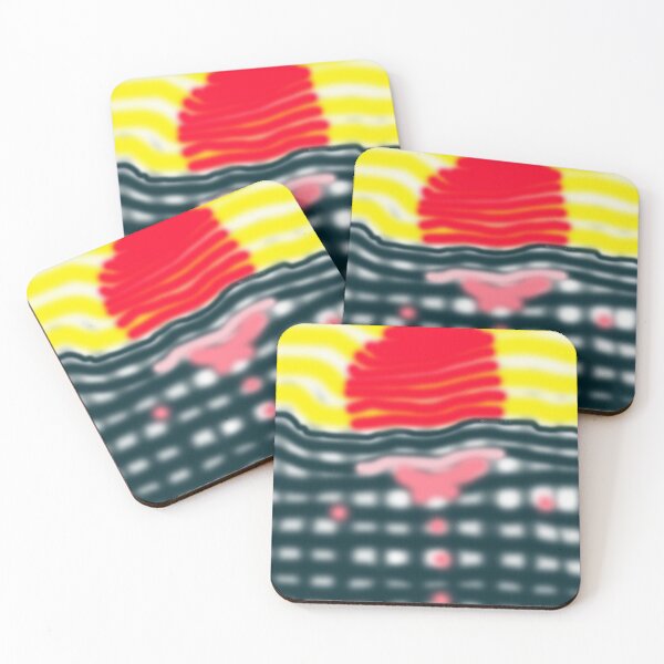 Item preview, Distorted Sunset - Abstract Blurred Neon Yellow and Red Sun Painting designed and sold by Marsailhe Milward.