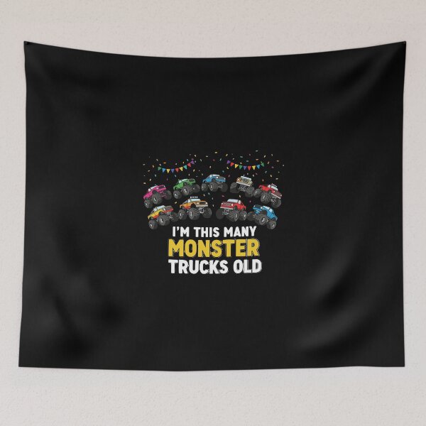 Item preview, I'm This Many Monster Trucks Old 9th Birthday Boy designed and sold by PopStars1993.