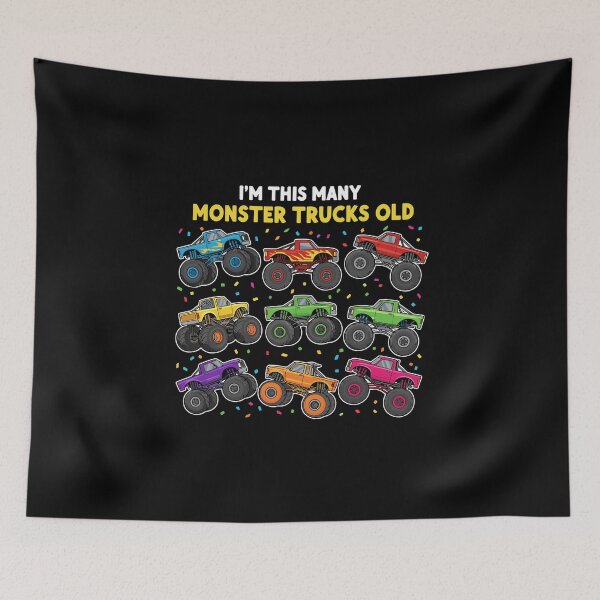 Item preview, I'm This Many Monster Trucks Old 9th Birthday Boy Kid designed and sold by PopStars1993.