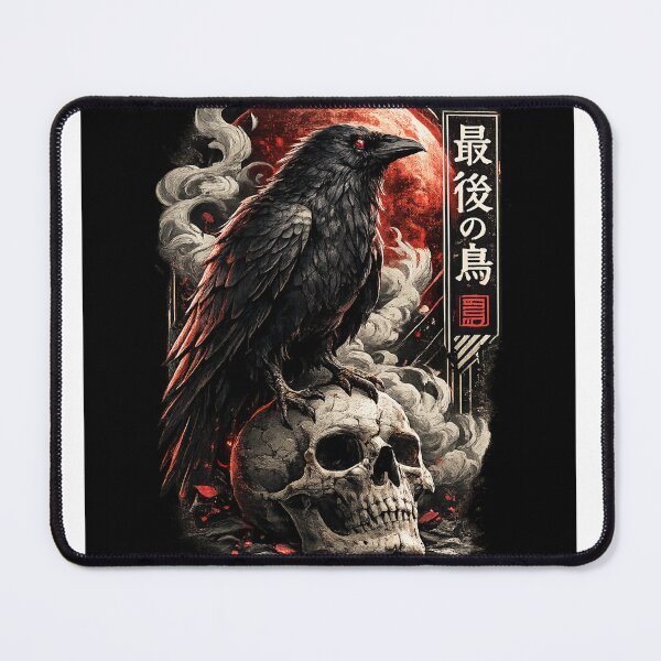 Item preview, The Last Raven | Dark Japanese Streetwear Graphic | Gothic Crow Art designed and sold by TeeVibeHaus.