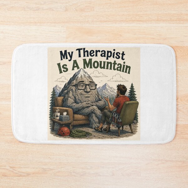 Item preview, My Therapist is a Mountain - rock climber - square designed and sold by AcornAndPebble.