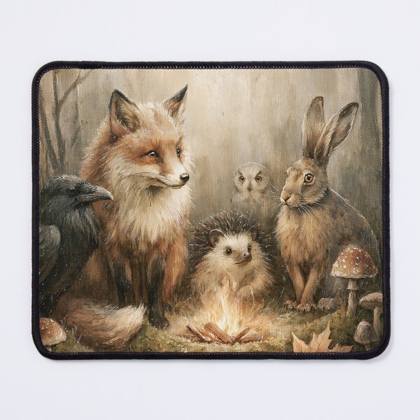 Item preview, Woodland Friends by the Campfire, Cozy Fox, Hare & Forest Animals Illustration designed and sold by Tolchik.