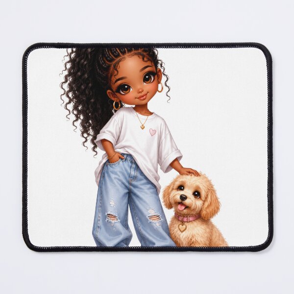 Item preview, Best Friends Forever | Cute Girl & Puppy | Kawaii Chibi Illustration designed and sold by MissDJLI.