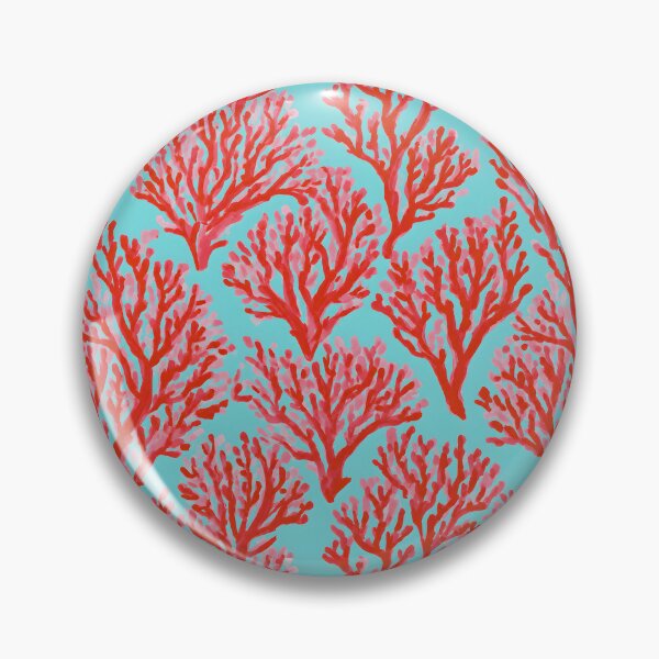 Item preview, Red Coral on turquoise designed and sold by SophieClimaArt.