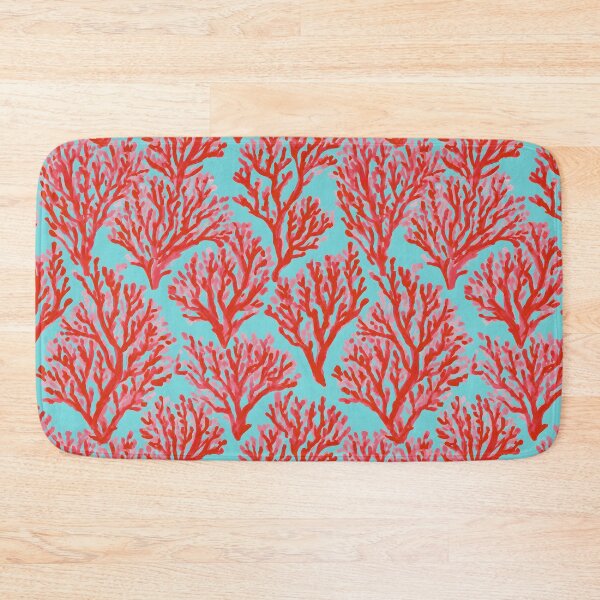 Item preview, Red Coral on turquoise designed and sold by SophieClimaArt.
