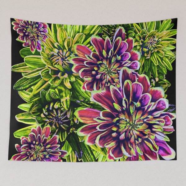 Item preview, Neon Green Chrysanthemums 3 designed and sold by nastiaart.