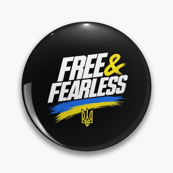 Item preview, Free and Fearless Ukraine Tryzub Brush Stroke designed and sold by ML-Media.