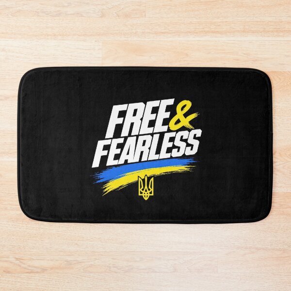 Item preview, Free and Fearless Ukraine Tryzub Brush Stroke designed and sold by ML-Media.