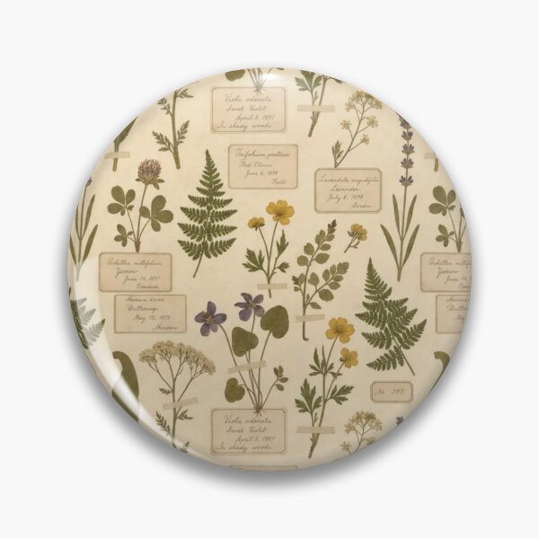 Item preview, Vintage Herbarium Pressed Plant Specimen Botanical Repeat designed and sold by StickyGuys.