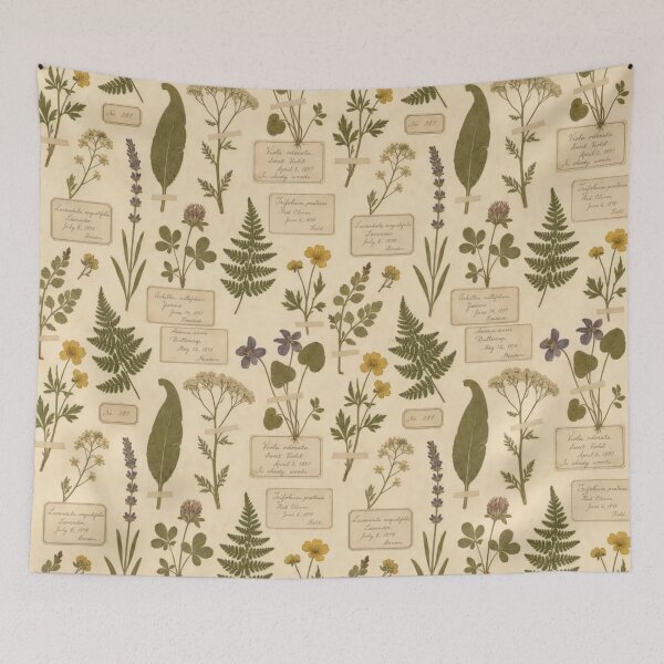 Item preview, Vintage Herbarium Pressed Plant Specimen Botanical Repeat designed and sold by StickyGuys.