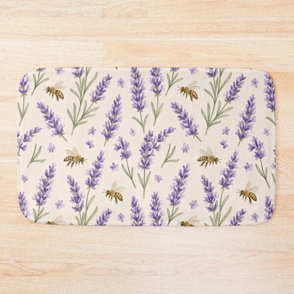 Item preview, Cottagecore Lavender Honey Bee Cottage Garden Repeat designed and sold by StickyGuys.