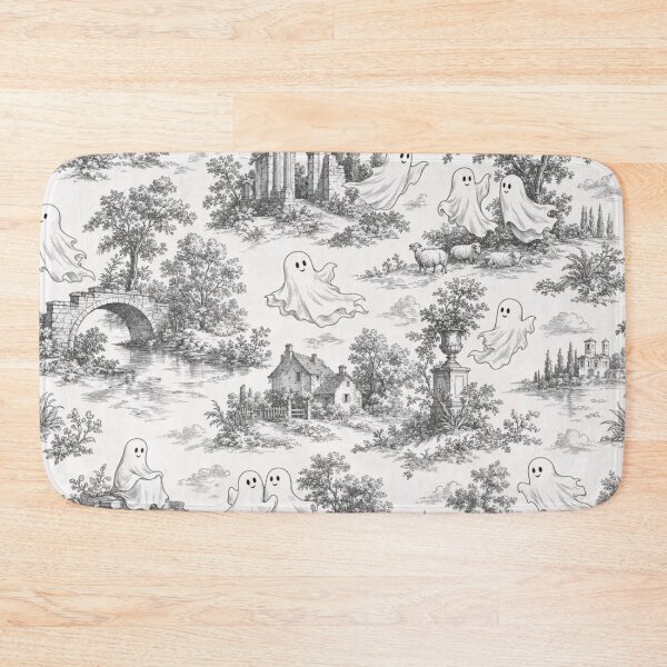 Item preview, Vintage Ghost Toile De Jouy Spooky Cottage Repeat designed and sold by StickyGuys.