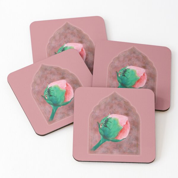 Item preview, Peony Bud with Ant Dark Botanical Arch Painting designed and sold by simh.