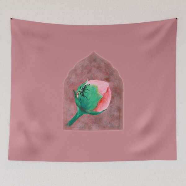 Item preview, Peony Bud with Ant Dark Botanical Arch Painting designed and sold by simh.