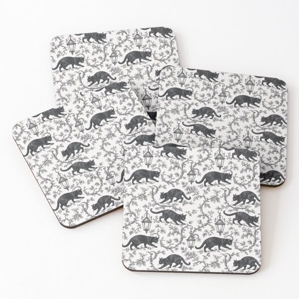 Item preview, Vintage Black Cat Toile Witchy Cottage Line Repeat designed and sold by StickyGuys.