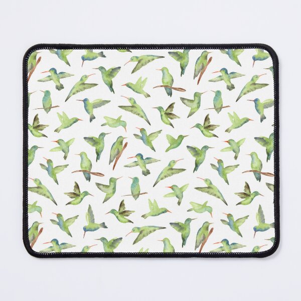 Item preview, Blue Green Watercolor Hummingbirds Pattern designed and sold by andrebalest.art.