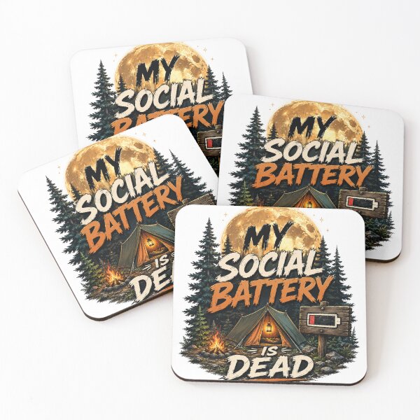 Item preview, My Social Battery Is Dead Camping Introvert Funny Night Forest designed and sold by BartArtPhoto.