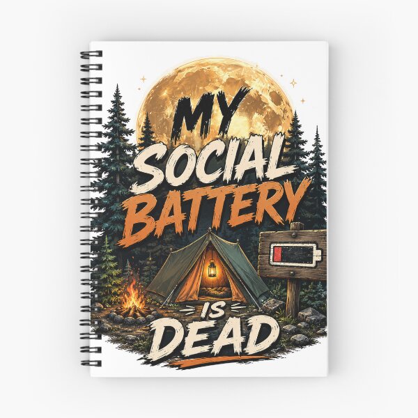 Item preview, My Social Battery Is Dead Camping Introvert Funny Night Forest designed and sold by BartArtPhoto.