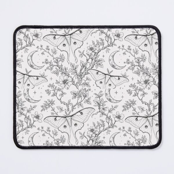 Item preview, Vintage Moth Moon Toile Celestial Gothic Line Repeat designed and sold by StickyGuys.